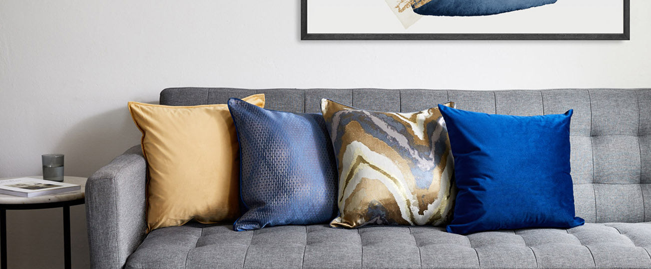 What cushions look great with a grey sofa? - Indigo Lane