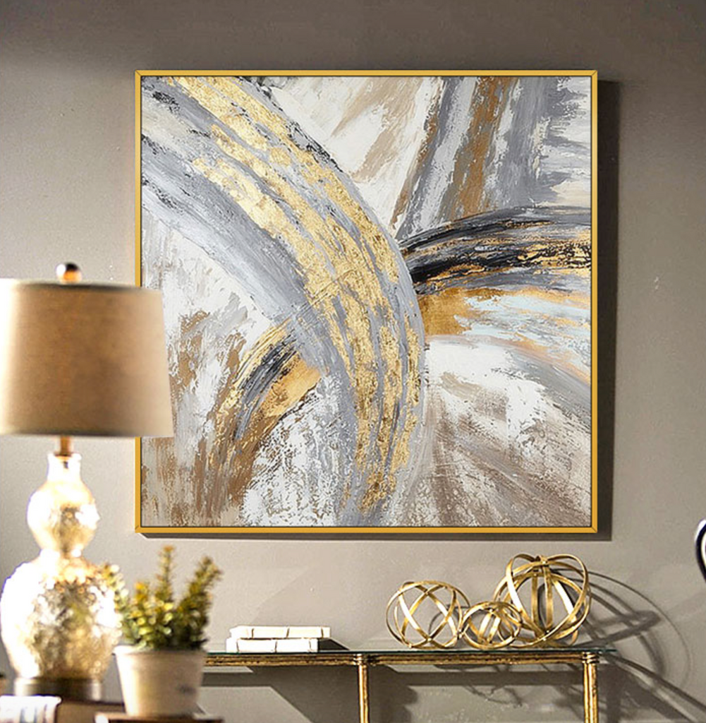 Gold abstract deals wall art