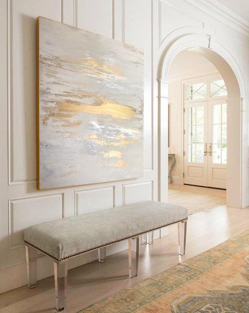 Abstract Gold Seaview Oil Painting