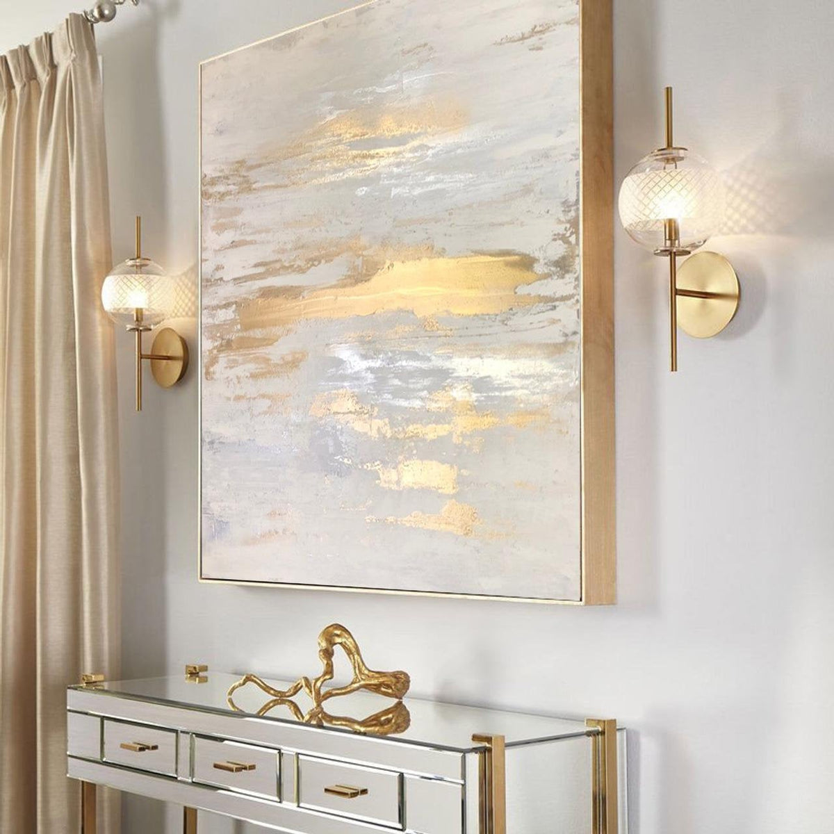 Abstract Gold Seaview Oil Painting