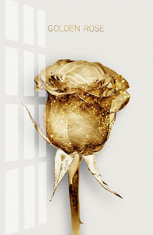 Gold Tulip, Rose &amp; Leaf Prints (set of two &amp; three)