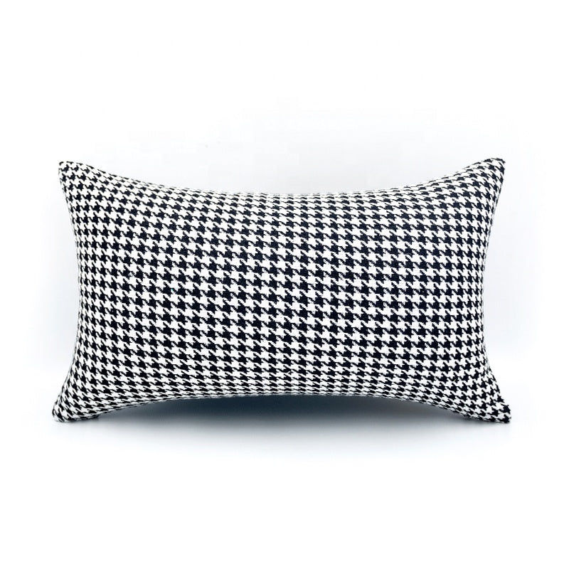 Houndstooth Bolster Button Cushion