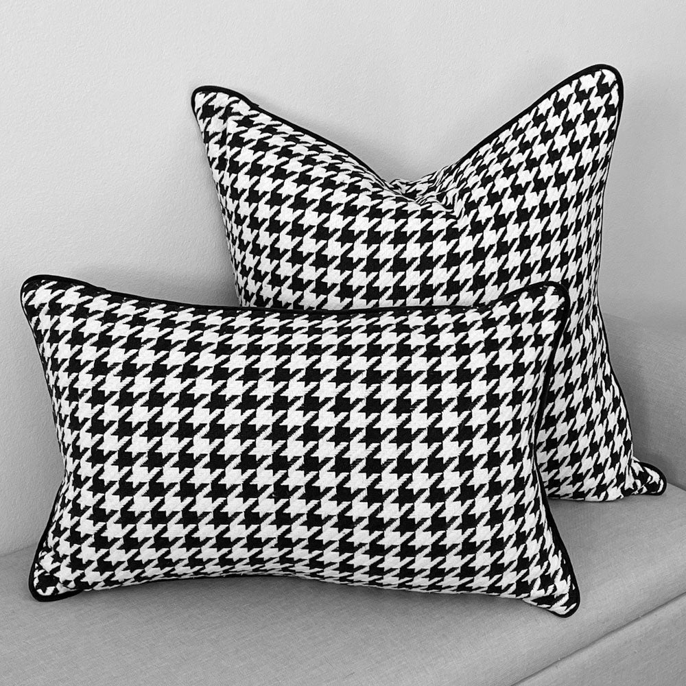 Houndstooth bolster cushion