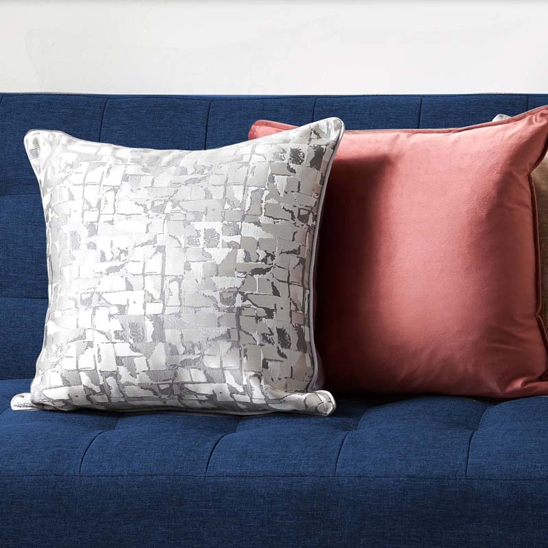Modern luxe cushions in silver and pink