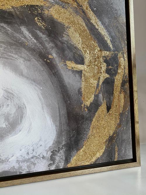 Abstract Gold Circles Oil Painting