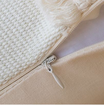 boho tuft cushion with cream backing