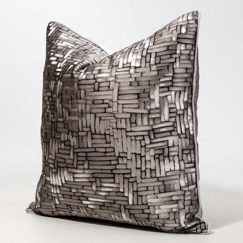 Luxe charcoal grey cushion