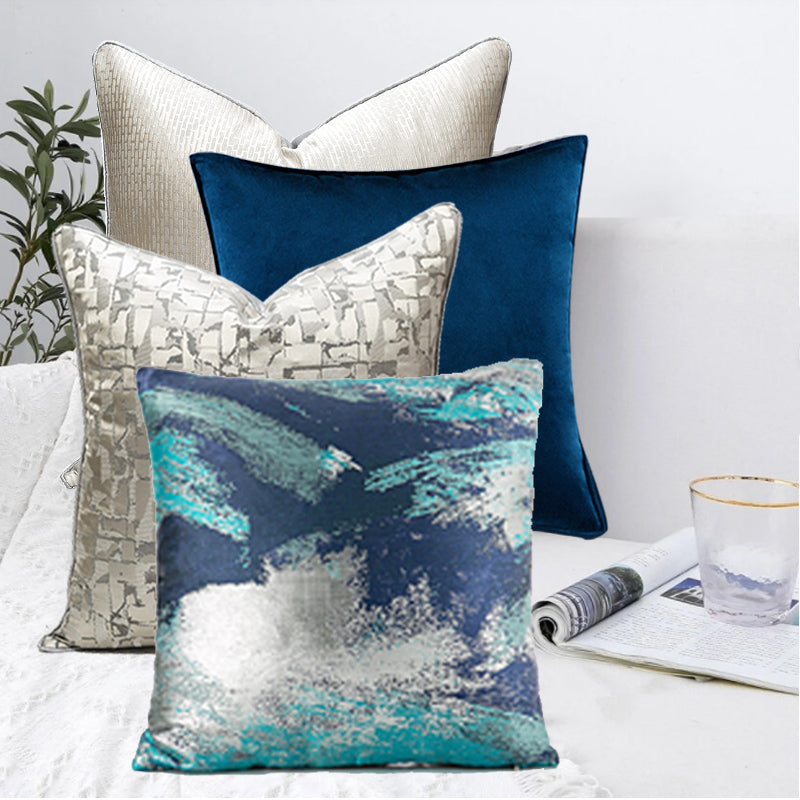 Silver Navy Luxe Cushion Set - Main Image