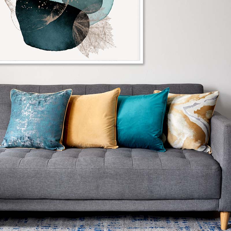 Gold &amp; Emerald Luxe Cushion Set