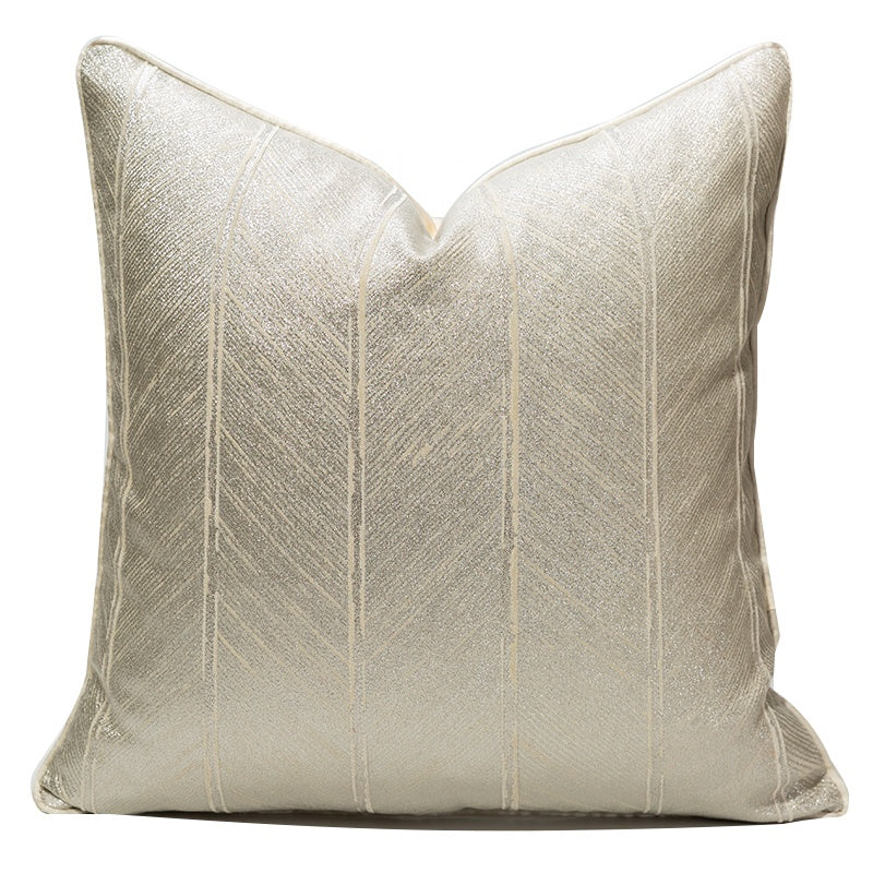 Luxe grey silver cushion with feather fill