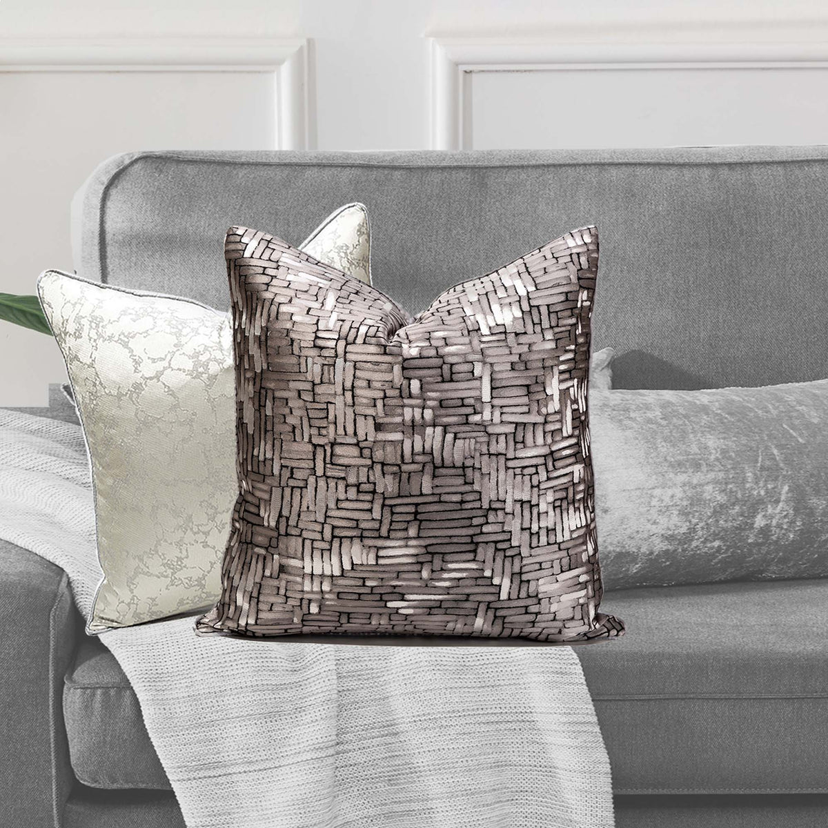 Charcoal Grey Modern luxe cushion