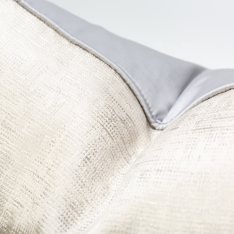 Silver luxe cushion with piping