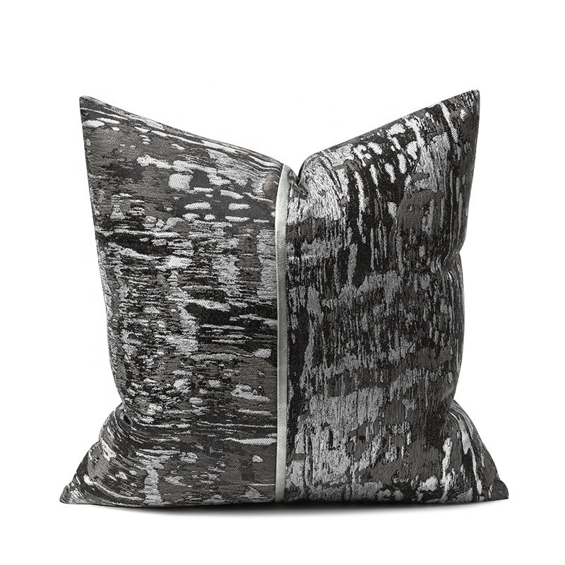 Black and silver luxe cushion