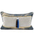 navy and gold bolster cushion