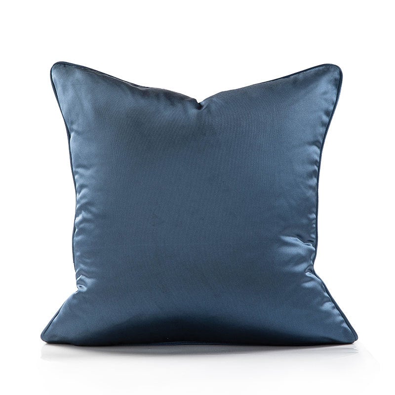 Navy satin back of cushion