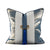 Luxury silver and navy cushion with gold clasp