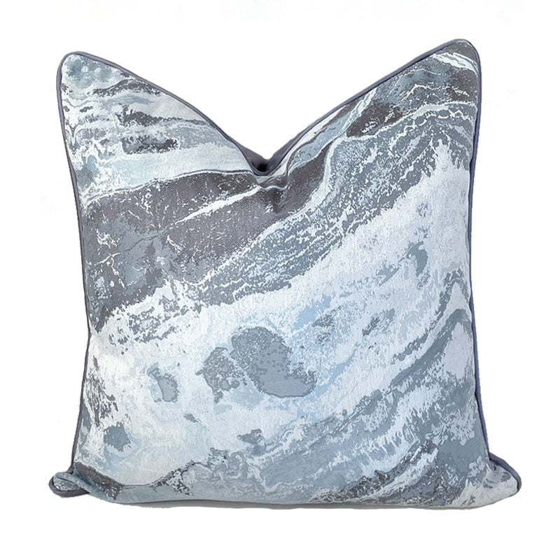 marble blue luxe cushion