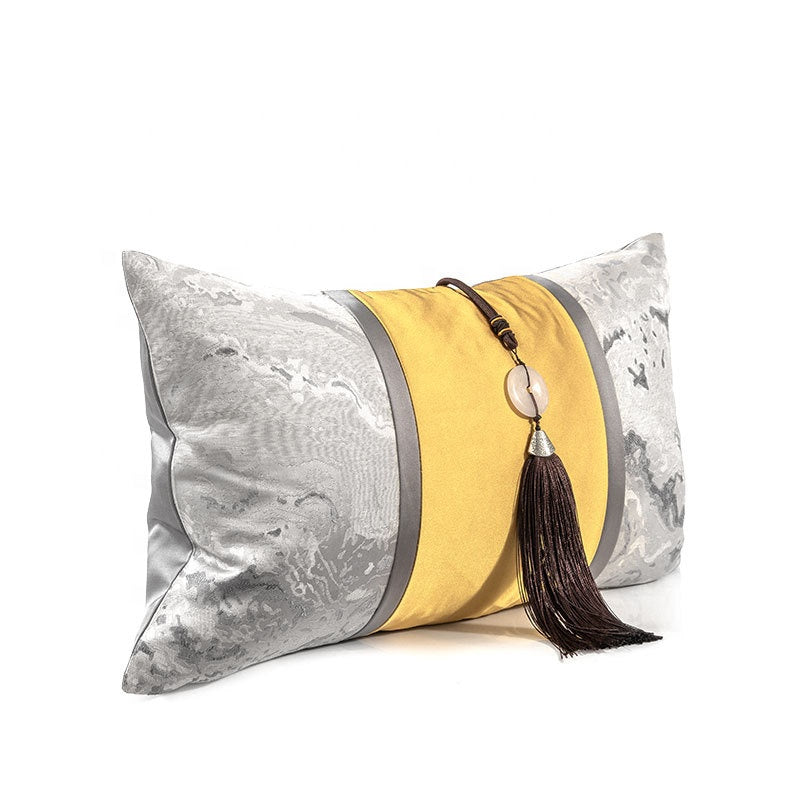 Gold and silver bolster cushion