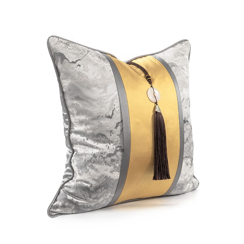 Luxury gold and silver cushion with centre pane;