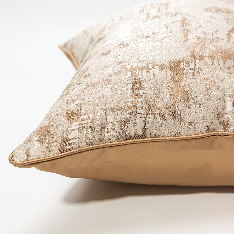 Modern luxe jaguard cushion with gold backing