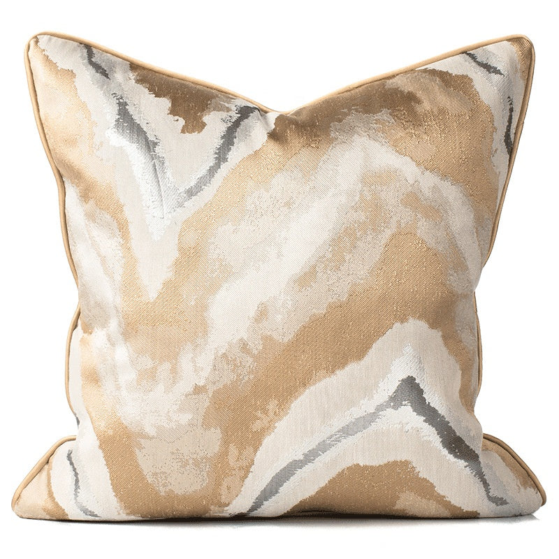Luxe grey and cream pattern cushion