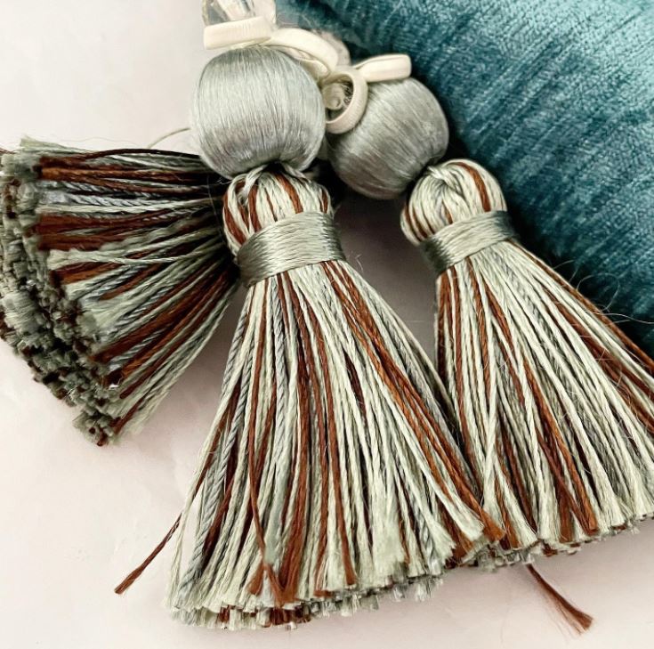 Chenille Velvet Luxe Cushion with Tassels