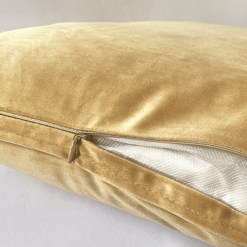 beige velvet cushion