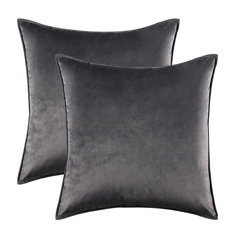 gunmetal grey velvet cushion