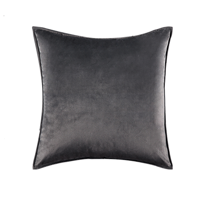 velvet cushion in gunmetal grey