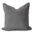 Grey Velvet Cushion with White Piping